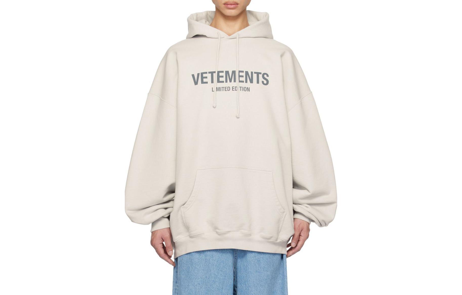 Vetements Oversized Fleece Hoodie Gray 232669M202009