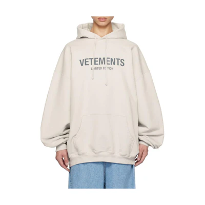 Vetements Oversized Fleece Hoodie Gray 232669M202009