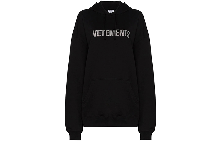 Vetements Oversized Hoodie Unisex Black UAH21TR633-BLACK
