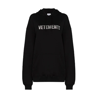 Vetements Oversized Hoodie Unisex Black UAH21TR633-BLACK