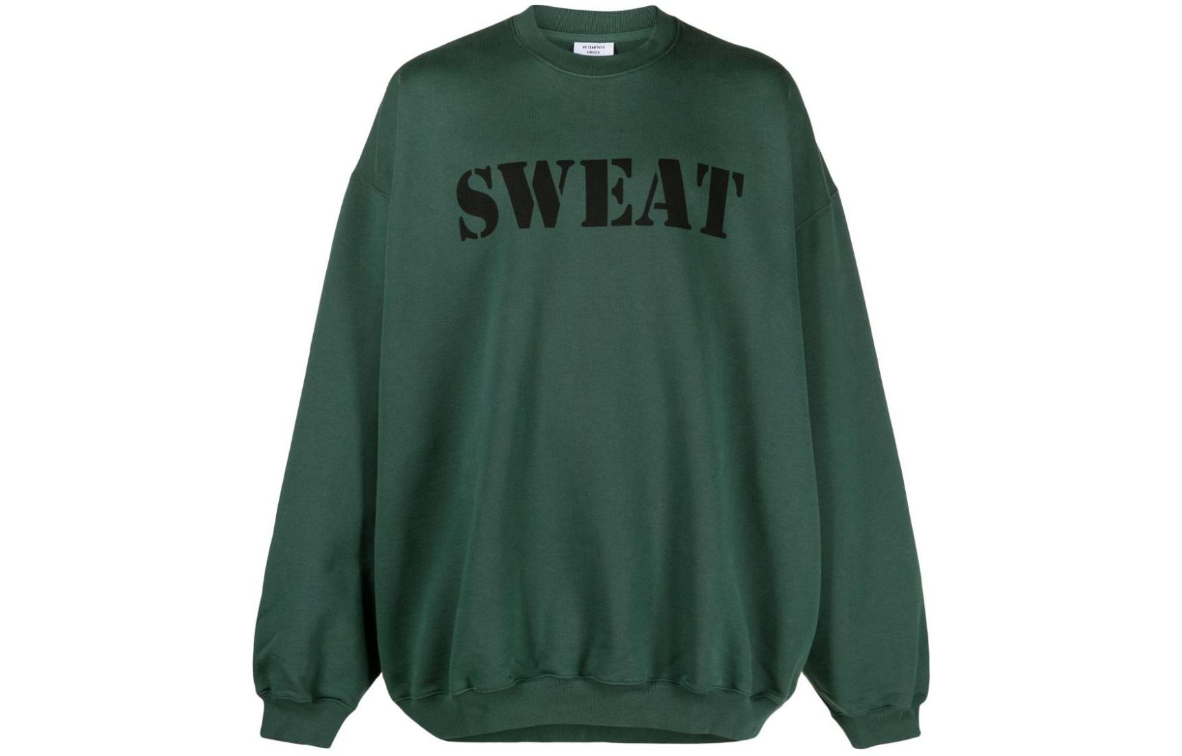 Vetements Oversized Letter Logo Crewneck Sweatshirt Racing Green Unisex UE54CW140Z