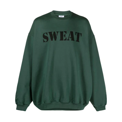 Vetements Oversized Letter Logo Crewneck Sweatshirt Racing Green Unisex UE54CW140Z