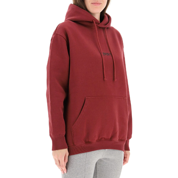 Shop ヴェトモン オーバーサイズ ロゴ フーディ ユニセックス マルーンカラー. UAH21TR630-BORDEAUX