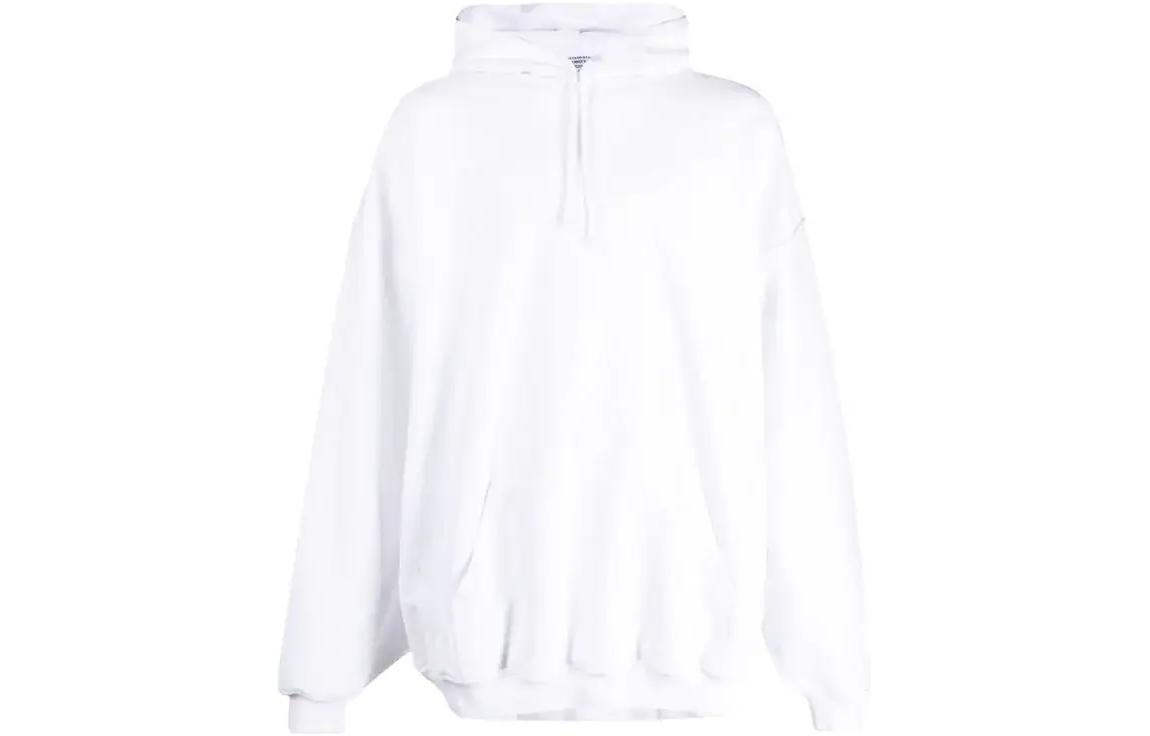 Vetements Oversized Plain White Hoodie Unisex UE54HD140W-WHITE