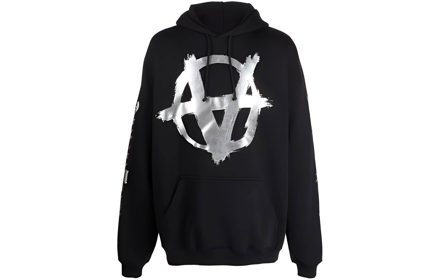 Vetements Plain Logo Print Hoodie Black UA52TR850S-BLACK