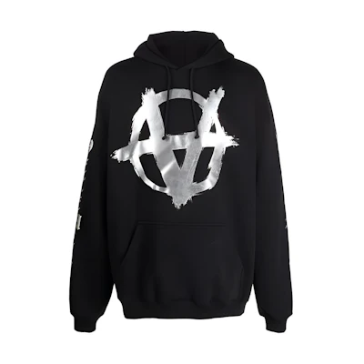 Vetements Plain Logo Print Hoodie Black UA52TR850S-BLACK