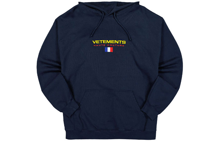 Vetements Printed Hoodie Long Sleeve Blue UE52TR450N1606