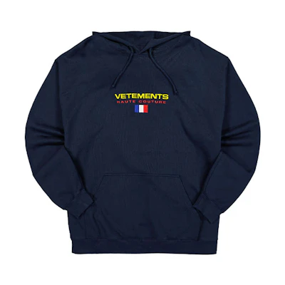Vetements Printed Hoodie Long Sleeve Blue UE52TR450N1606
