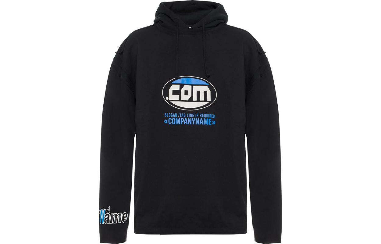 Vetements Printed Logo Pullover Hoodie Black MSS197098-BLK