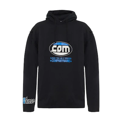 Vetements Printed Logo Pullover Hoodie Black MSS197098-BLK