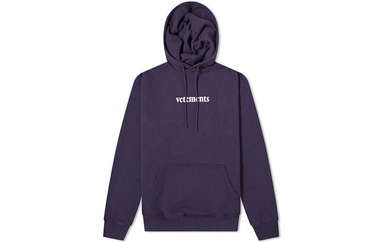Vetements Pullover Hoodie with Logo Print Design SS20TR311-NAVY