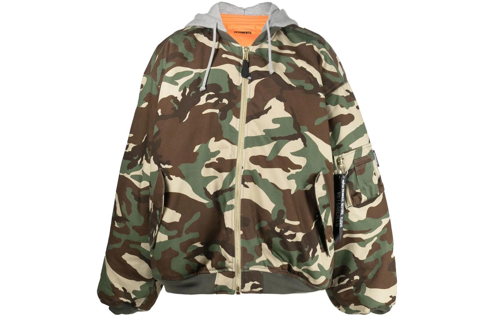 Vetements Reversible Camo Print Drawstring Hoodie Jacket Unisex UA53JA900C