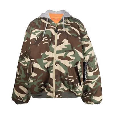 Vetements Reversible Camo Print Drawstring Hoodie Jacket Unisex UA53JA900C