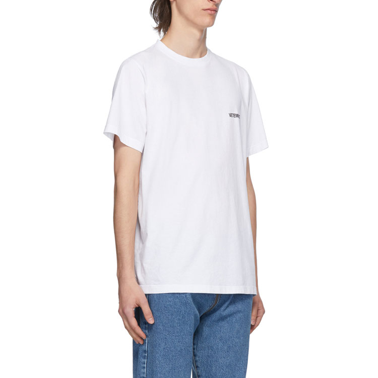 Purchase Vetements Kemeja-T Crewneck Logo Kecil Putih Lelaki UAH21TR501-WHITE