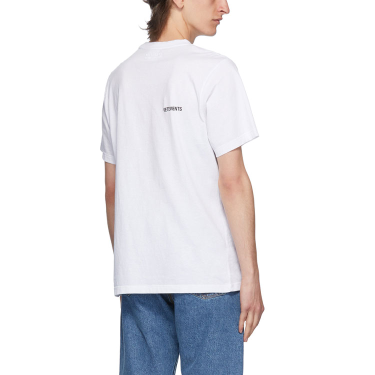 Details for Vetements Kemeja-T Crewneck Logo Kecil Putih Lelaki UAH21TR501-WHITE