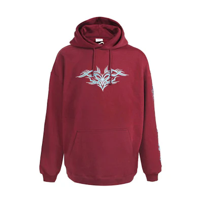 Vetements Small Logo Letter Hoodie Unisex Maroon UAH21TR637-BORDEAUS