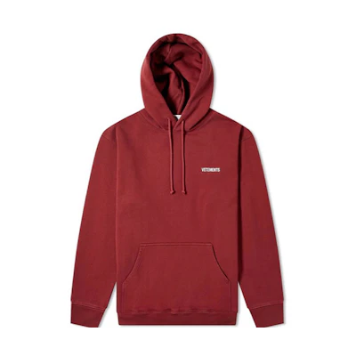 Vetements Small Logo Oversized Hoodie Unisex in Maroon Red UAH21TR535-BORDEAUX