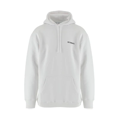 Vetements Small Logo Oversized Hoodie Unisex White UAH21TR535-WHITE