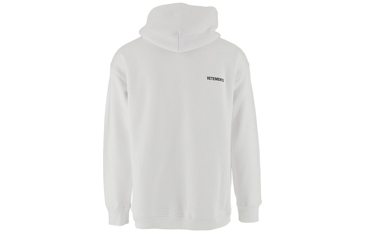 Lookbook Vetements Hoodie Logo Kecil Oversized Unisex Putih UAH21TR535-WHITE