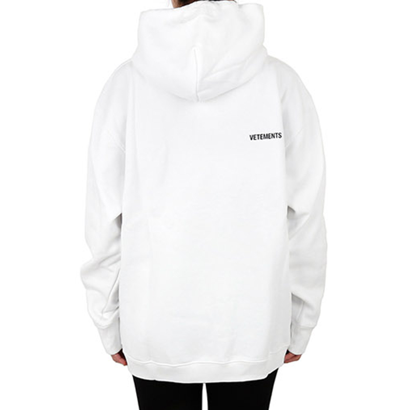 Purchase Vetements Hoodie Logo Kecil Oversized Unisex Putih UAH21TR535-WHITE