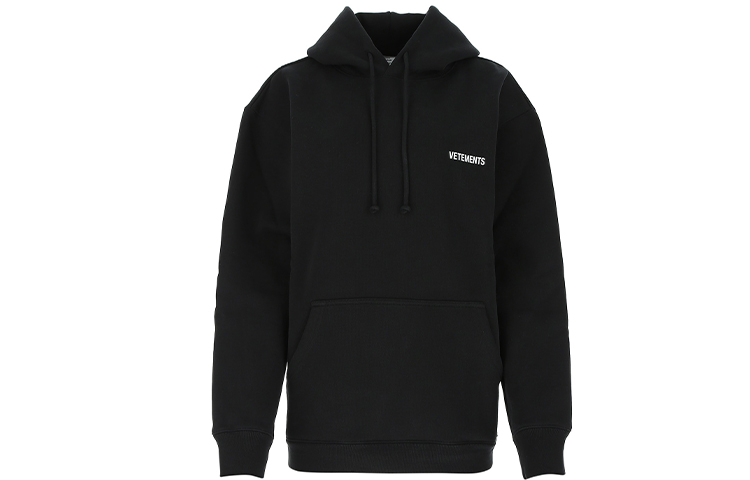 Order Vetements Hoodie Logo Kecil Unisex Hitam UAH21TR535-BLACK