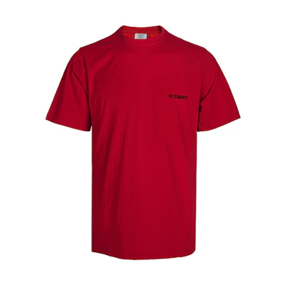 Vetements Small Logo Red Unisex Crewneck T-Shirt. UAH21TR501-RED
