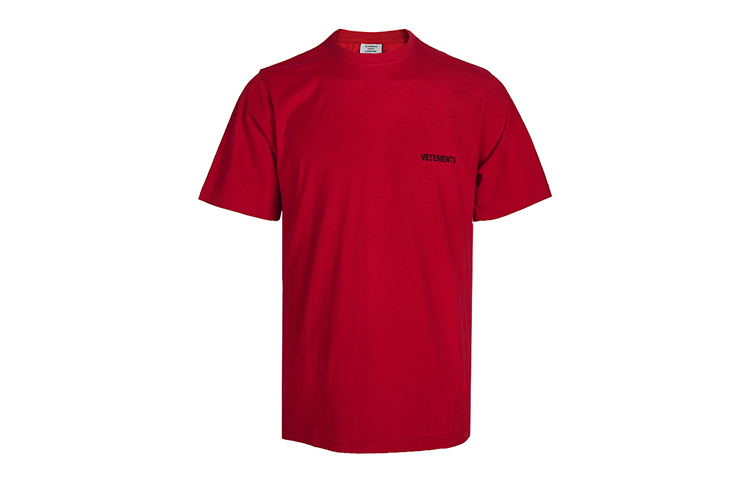 Order Vetements Kemeja-T Unisex Logo Kecil Merah Crewneck. UAH21TR501-RED