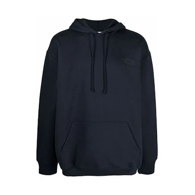 Vetements Solid Color Drawstring Hoodie Unisex Navy Blue UE51TR730N-1604