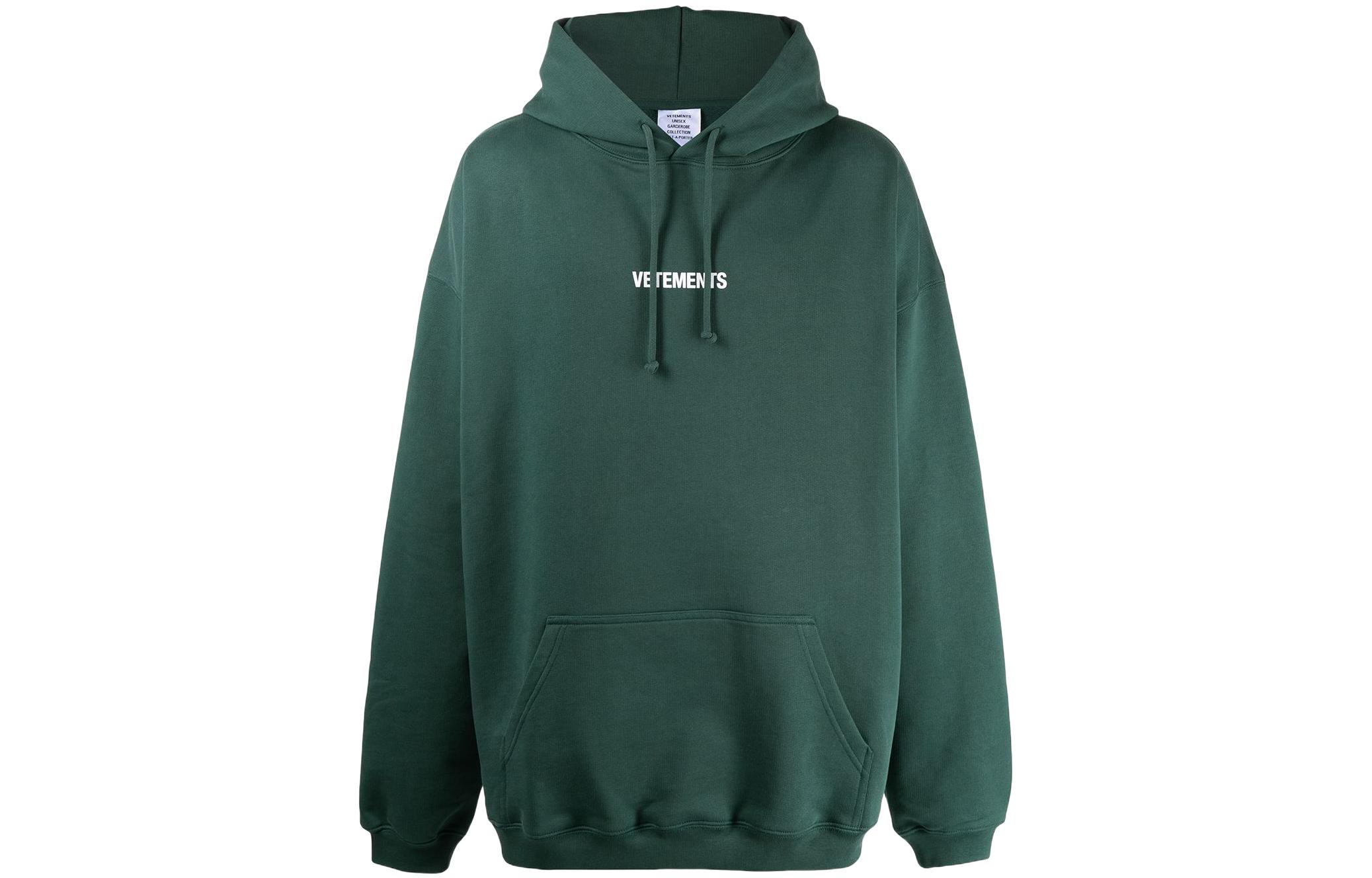 Vetements Solid Color Pullover Hoodie Green Mens UE52TR380V-1601