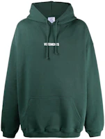 Vetements Solid Color Pullover Hoodie Green Mens UE52TR380V-1601 Vetements Solid Color Pullover Hoodie Green Mens UE52TR380V-1601