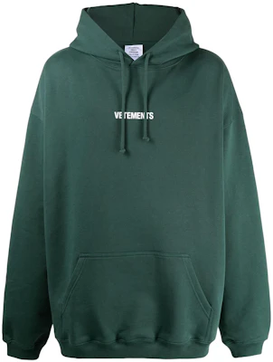 Vetements Solid Color Pullover Hoodie Green Mens UE52TR380V-1601 Buy Vetements Solid Color Pullover Hoodie Green Mens UE52TR380V-1601