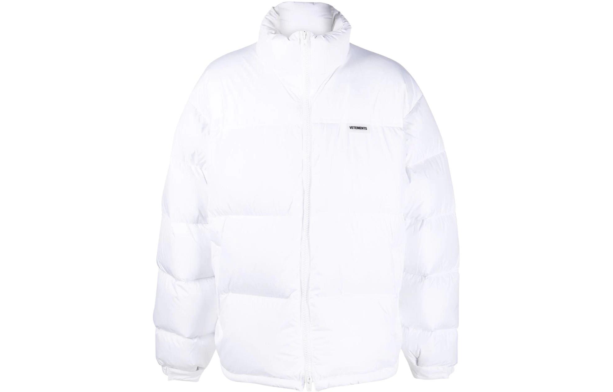 Vetements Solid Color Zip-Up Stand Collar Jacket White UA53JA400WWHITE