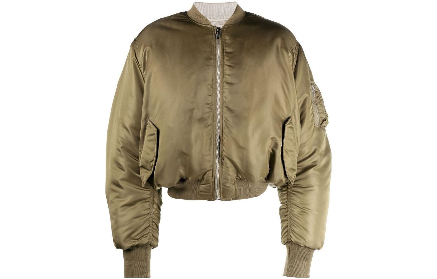Vetements Solid Shiny Baseball Jacket Green VL16JA320G-KHAKI
