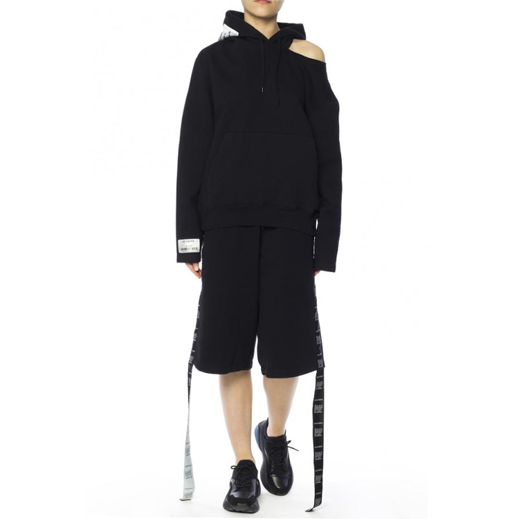 Lookbook Vetements SS21 Seluar Pendek Kasual Unisex Hitam Logo Pinggang Elastik WSS18PA9-BLACK