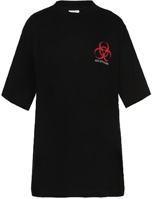 Vetements SS21 Baju-T Hitam Oversaiz Lelaki dengan Grafik Cetakan. WAH18TR1-BLACK Buy Vetements SS21 Baju-T Hitam Oversaiz Lelaki dengan Grafik Cetakan. WAH18TR1-BLACK