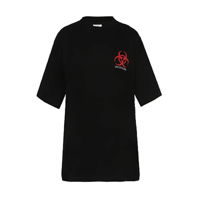 Vetements SS21 Graphic Print Oversized Black T-Shirt for Men. WAH18TR1-BLACK