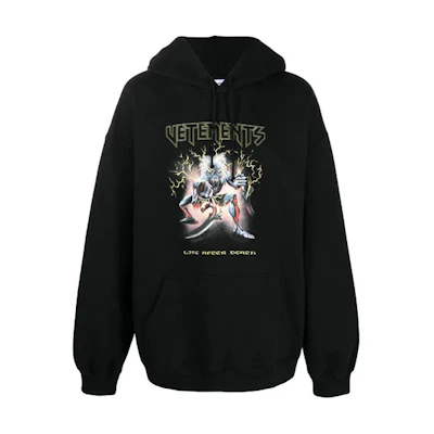 Vetements SS21 Logo Graphic Print Hoodie Black UE51TR580B