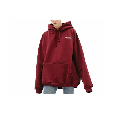 Vetements SS21 Logo Hoodie Unisex Maroon Red UE51TR310R-BO