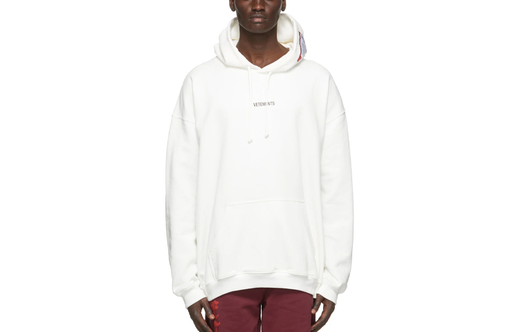 Vetements SS21 Logo Patch Hoodie White 211669M202021