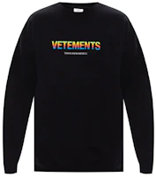 Vetements SS21 Logo Print Crewneck Sweatshirt Black UE51TR630B Vetements SS21 Logo Print Crewneck Sweatshirt Black UE51TR630B