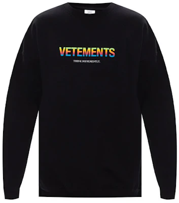 Vetements SS21 Logo Print Crewneck Sweatshirt Black UE51TR630B Buy Vetements SS21 Logo Print Crewneck Sweatshirt Black UE51TR630B