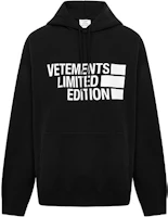 Vetements SS21 Logo Print Hoodie Black Unisex UE51TR820B-BLACK Vetements SS21 Logo Print Hoodie Black Unisex UE51TR820B-BLACK