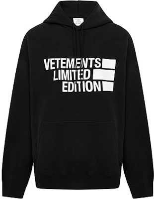 Vetements SS21 Logo Print Hoodie Black Unisex UE51TR820B-BLACK Buy Vetements SS21 Logo Print Hoodie Black Unisex UE51TR820B-BLACK