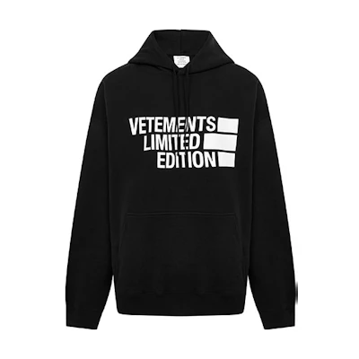 Vetements SS21 Logo Print Hoodie Black Unisex UE51TR820B-BLACK