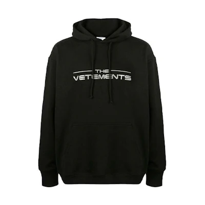 Vetements SS21 Logo Print Hoodie Unisex Black UE51TR420-BLACK