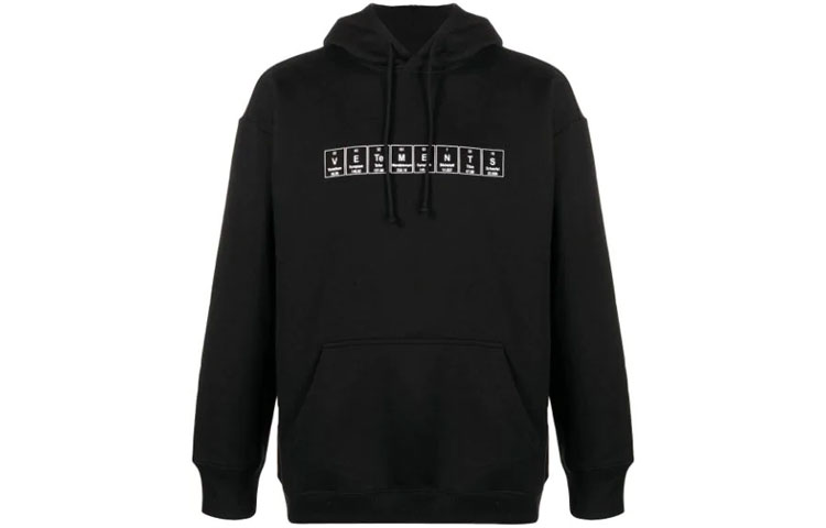 Vetements SS21 Logo Print Pullover Hoodie Black UE51TR240B
