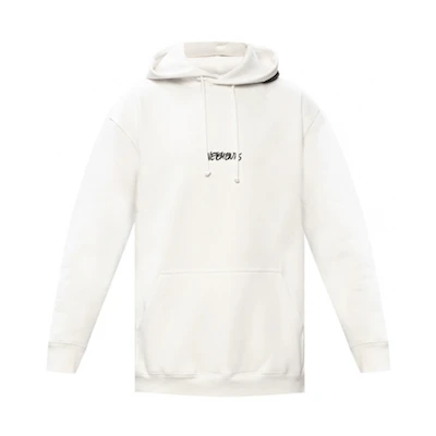 Vetements SS21 White Micro Logo Letter Hoodie Men UAH21TR630-WHITE