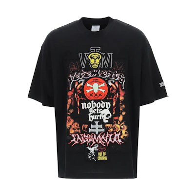 Vetements SS22 Black Graphic Logo Print Short Sleeve T-Shirt. UE52TR350B1610