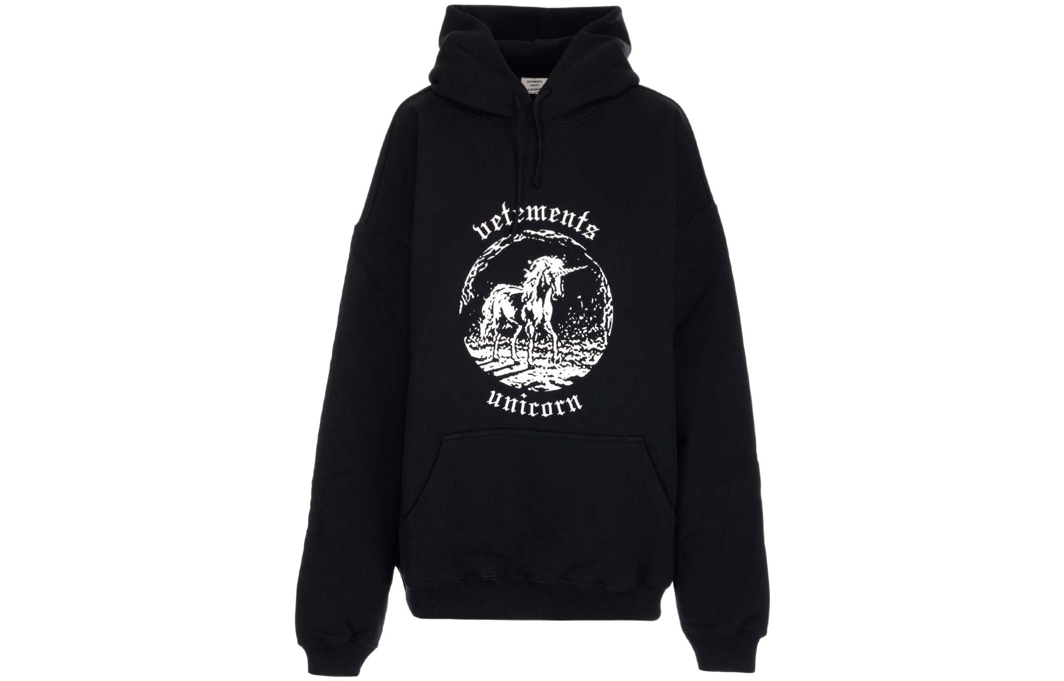 Vetements SS22 Animal Print Letter Logo Pullover Hoodie Unisex Black UE52TR430B