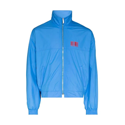 Vetements SS22 Barcode Print High-Neck Jacket Sky Blue VL12JA140N